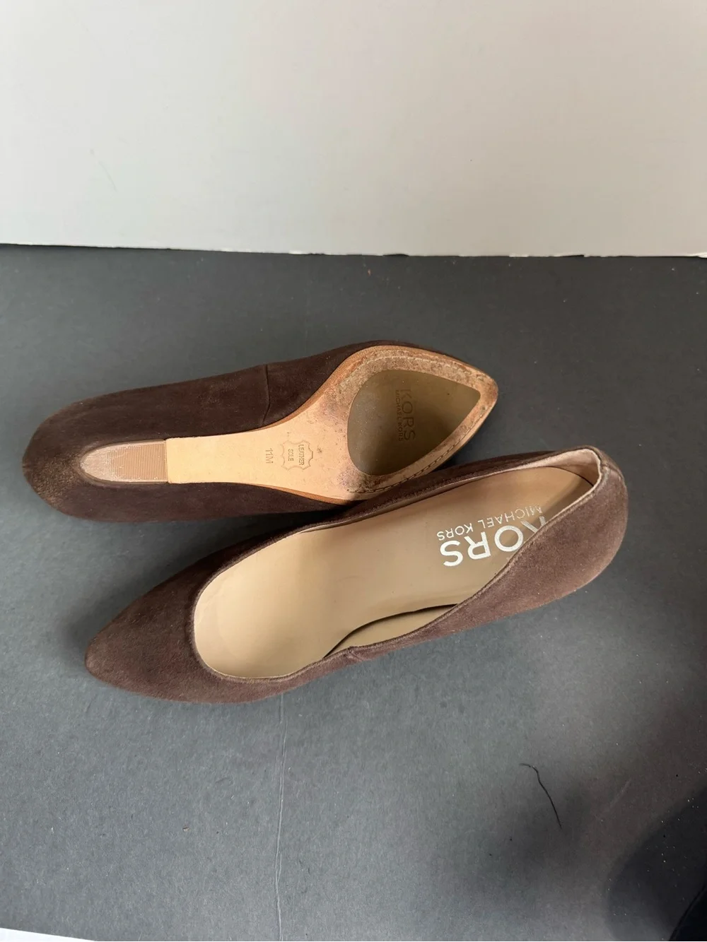 Michael Kors brown suede wedge pumps. Size 11M